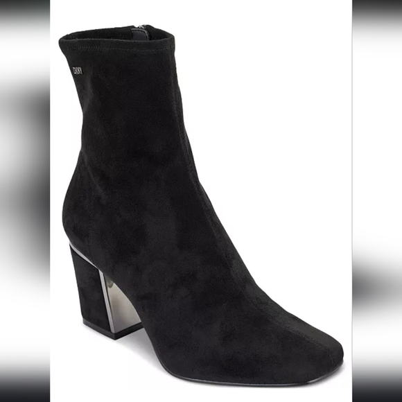 DKNYWomen's Cavale Stretch Booties Black Almond Toe Like New In Box Sz 10 - Picture 1 of 15
